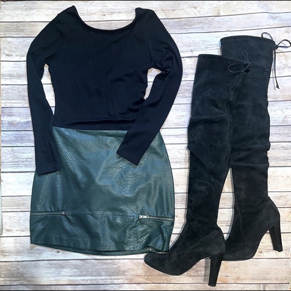 Stuart Weitzman Black Suede Highland Over-the-Knee High Heel Boot 8.5 - Picture 16 of 16